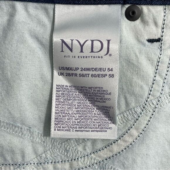 NWT NYDJ Capri Slim Fit Dark Wash Release Raw Hem Straight Jeans Plus Size 24W - Picture 7 of 9